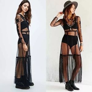 Ecote black lace maxi dress